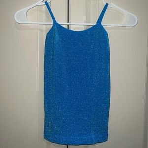 Blue Sparkly Spaghetti Strap Tank OS